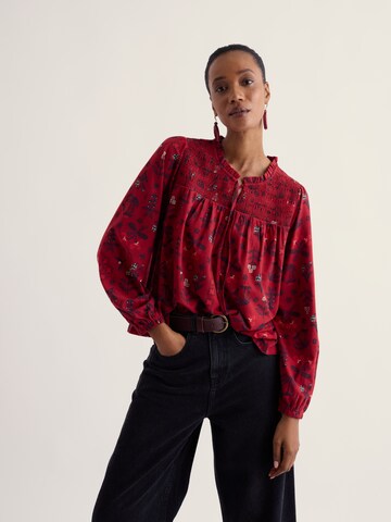 Camicia da donna 'Robins Perch' di Seasalt Cornwall in rosso: frontale