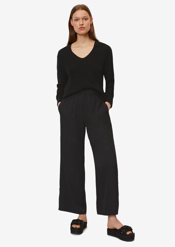 Marc O'Polo Wide Leg Hose in Schwarz