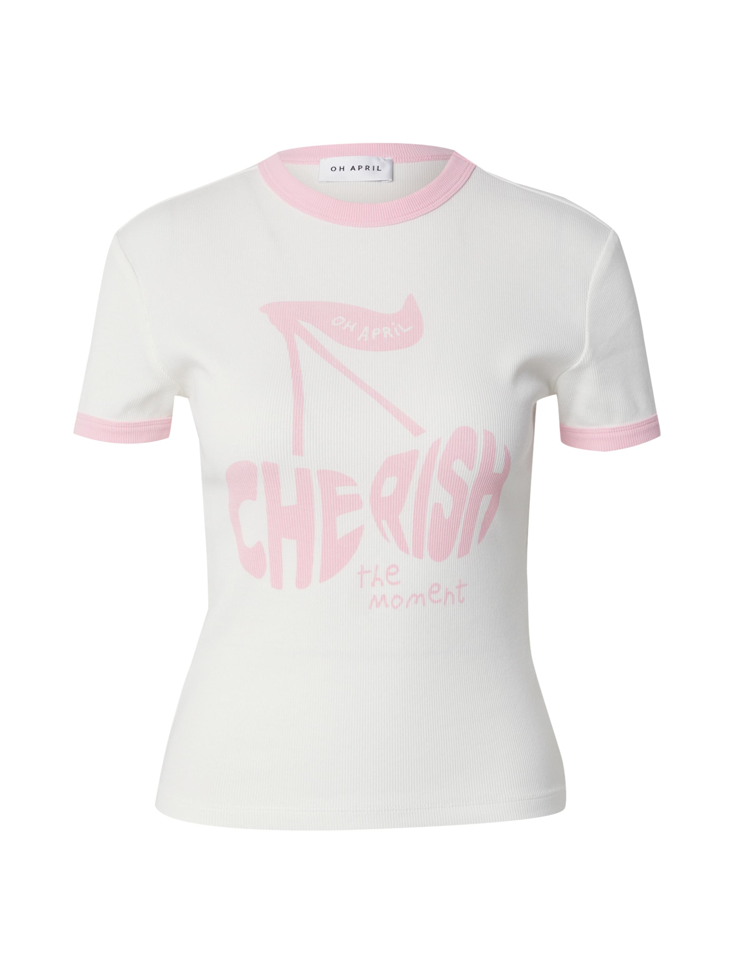 T-shirt 'Cherish' OH APRIL en blanc : devant