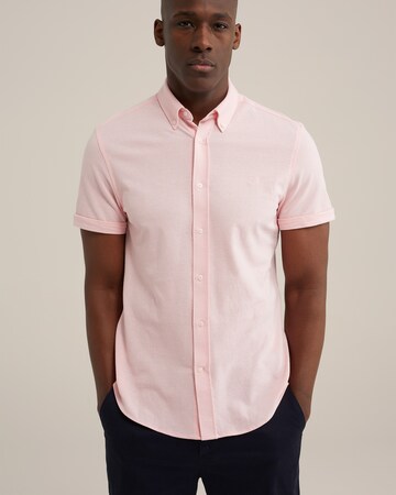 WE Fashion Slim fit Overhemd in Roze