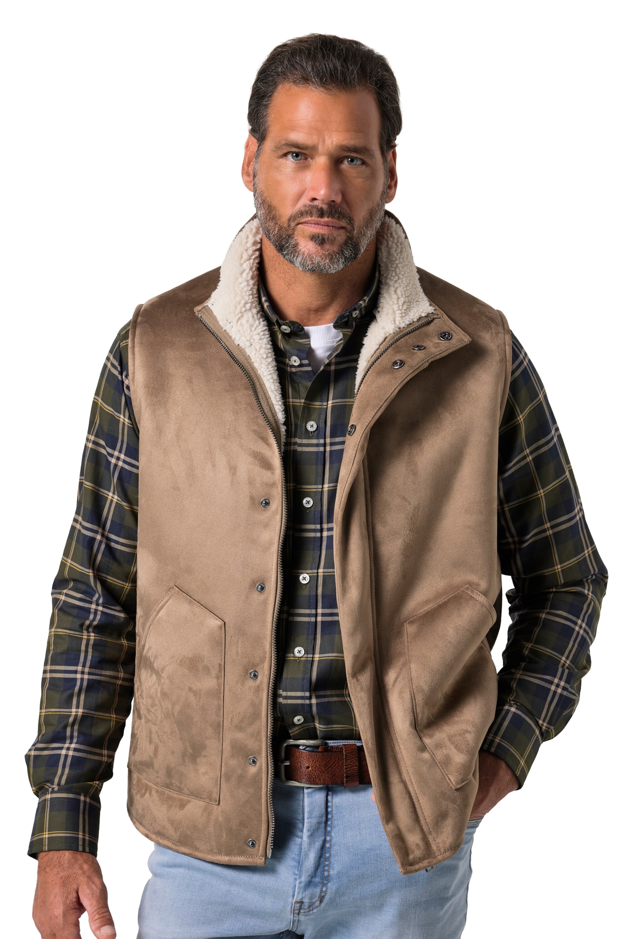 JP1880 Vest in Beige: front