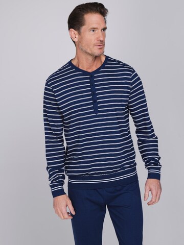 Pastunette Pajamas long 'Blue Draft' in Blue