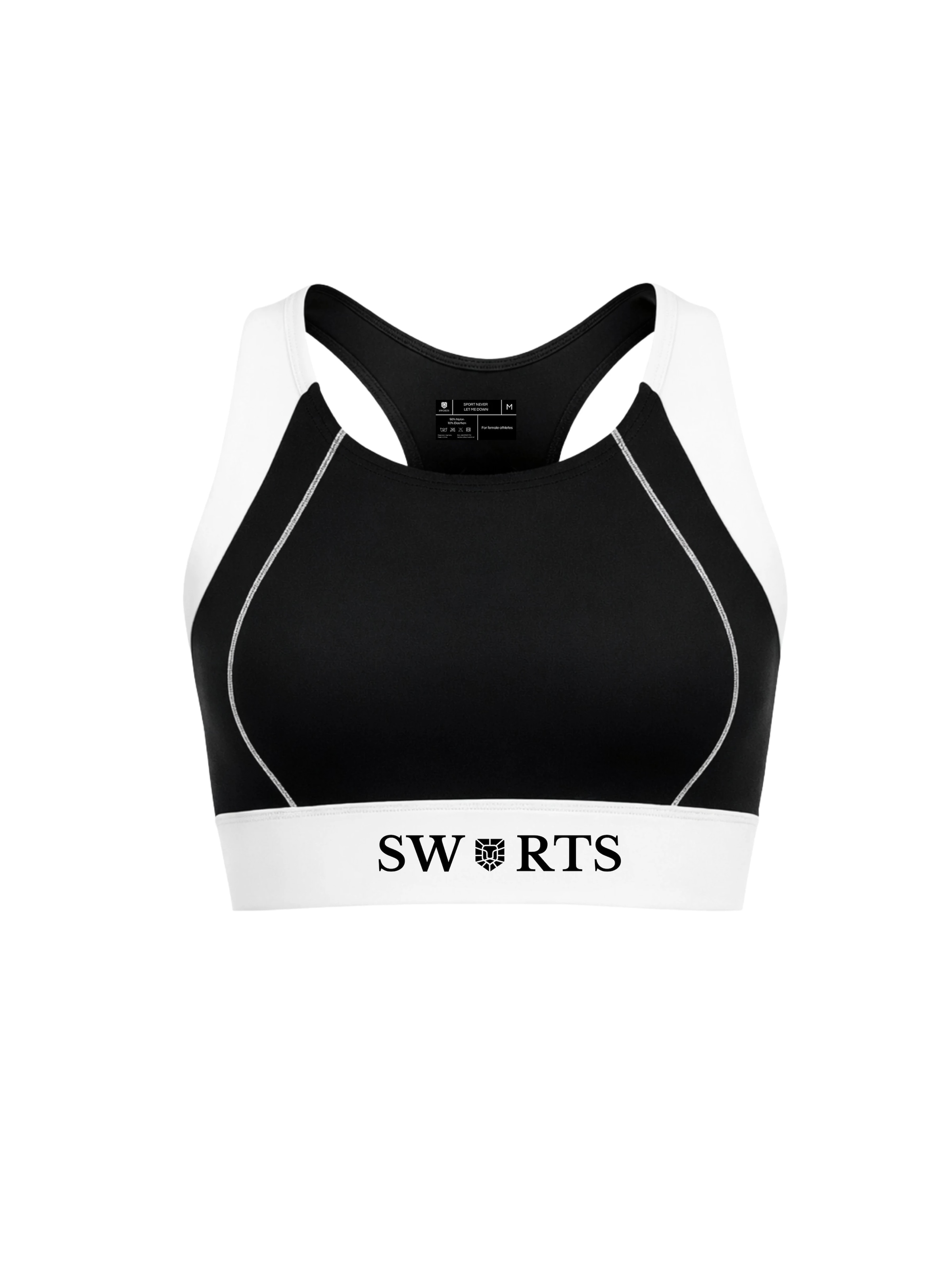 SWORTS Bralette Sports Bra 'ROAR' in Black: front