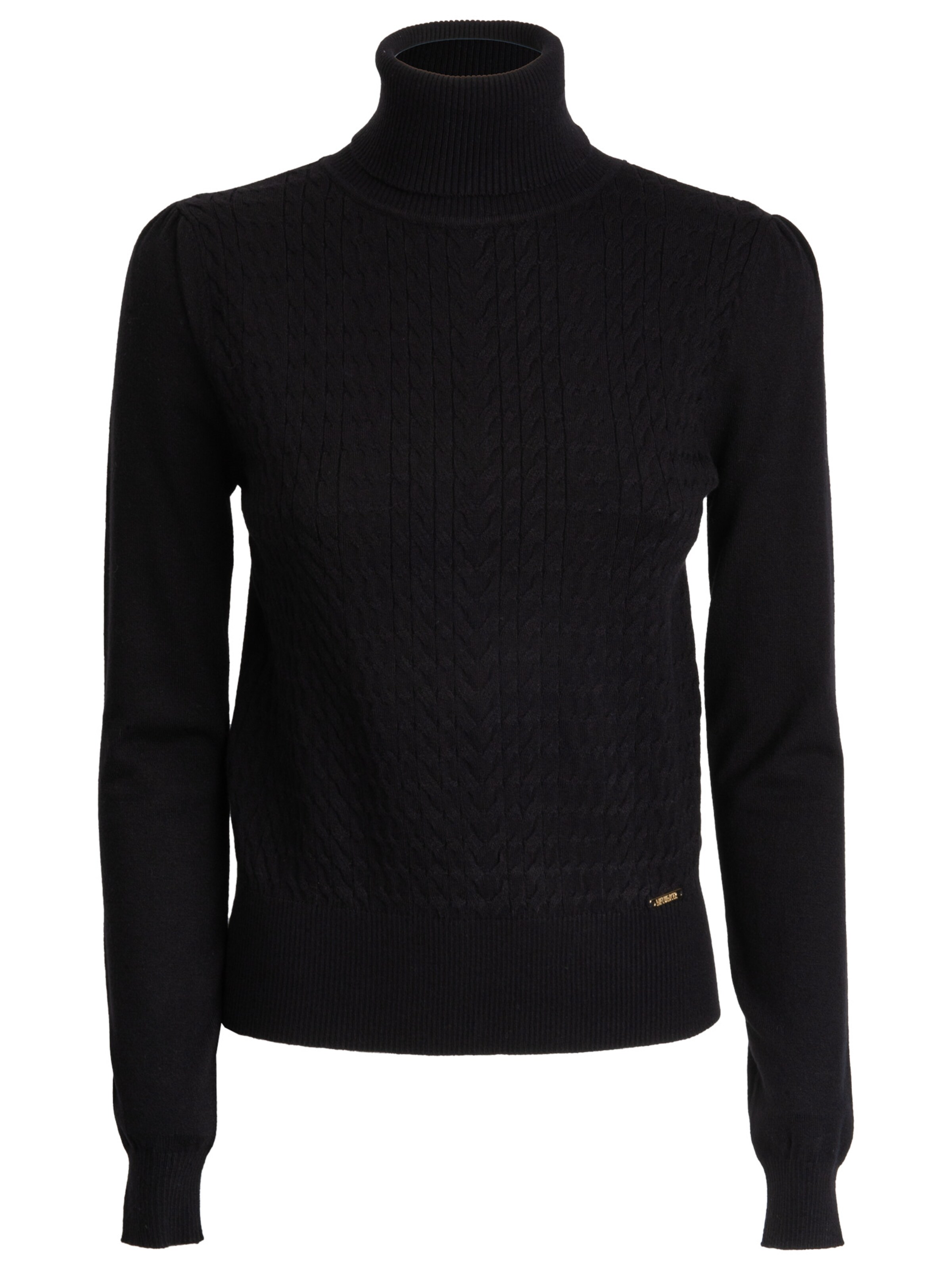 Influencer Pullover in Schwarz: Vorderseite