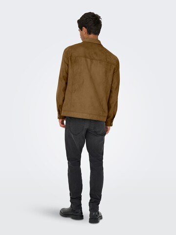 Only & Sons Between-Season Jacket 'ONSDAMIAN' in Brown