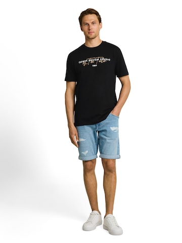 TOM TAILOR DENIM Majica | črna barva