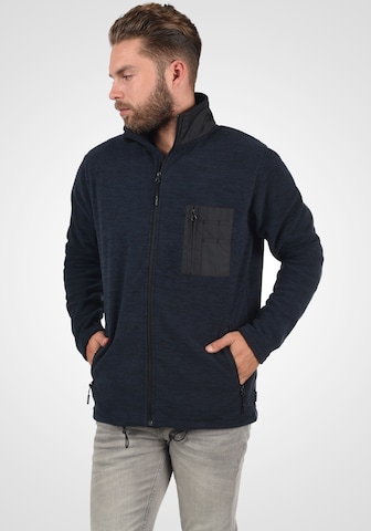 INDICODE JEANS Fleece Jacket in Blue: front