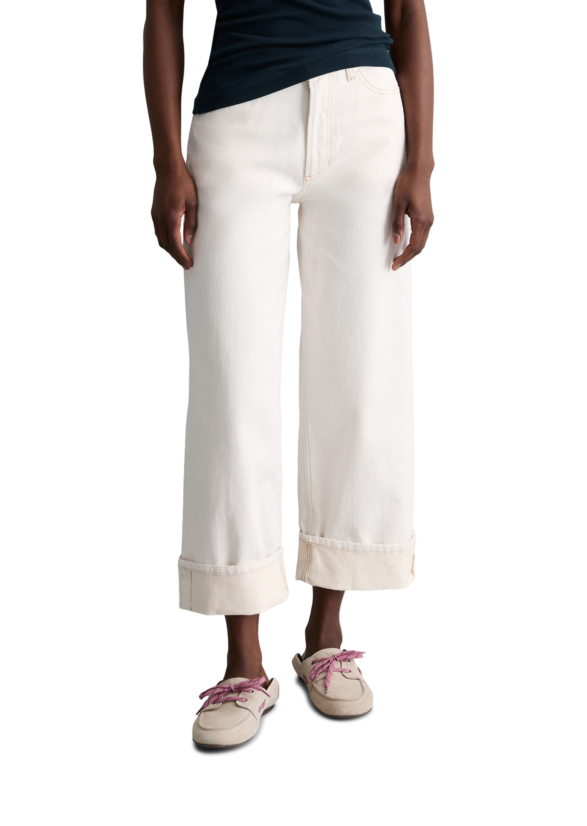 Marc O'Polo DENIM Wide leg Jeans 'Tomma' in White: front