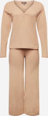 Tenue d'intérieur Missguided Plus en beige : devant