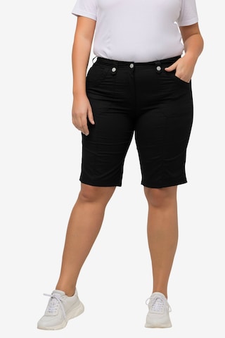 Ulla Popken Regular Pants in Black: front