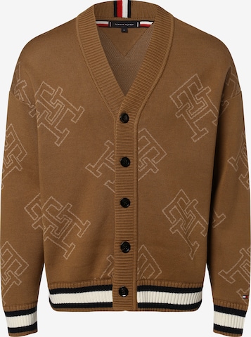 TOMMY HILFIGER Knit Cardigan in Brown: front