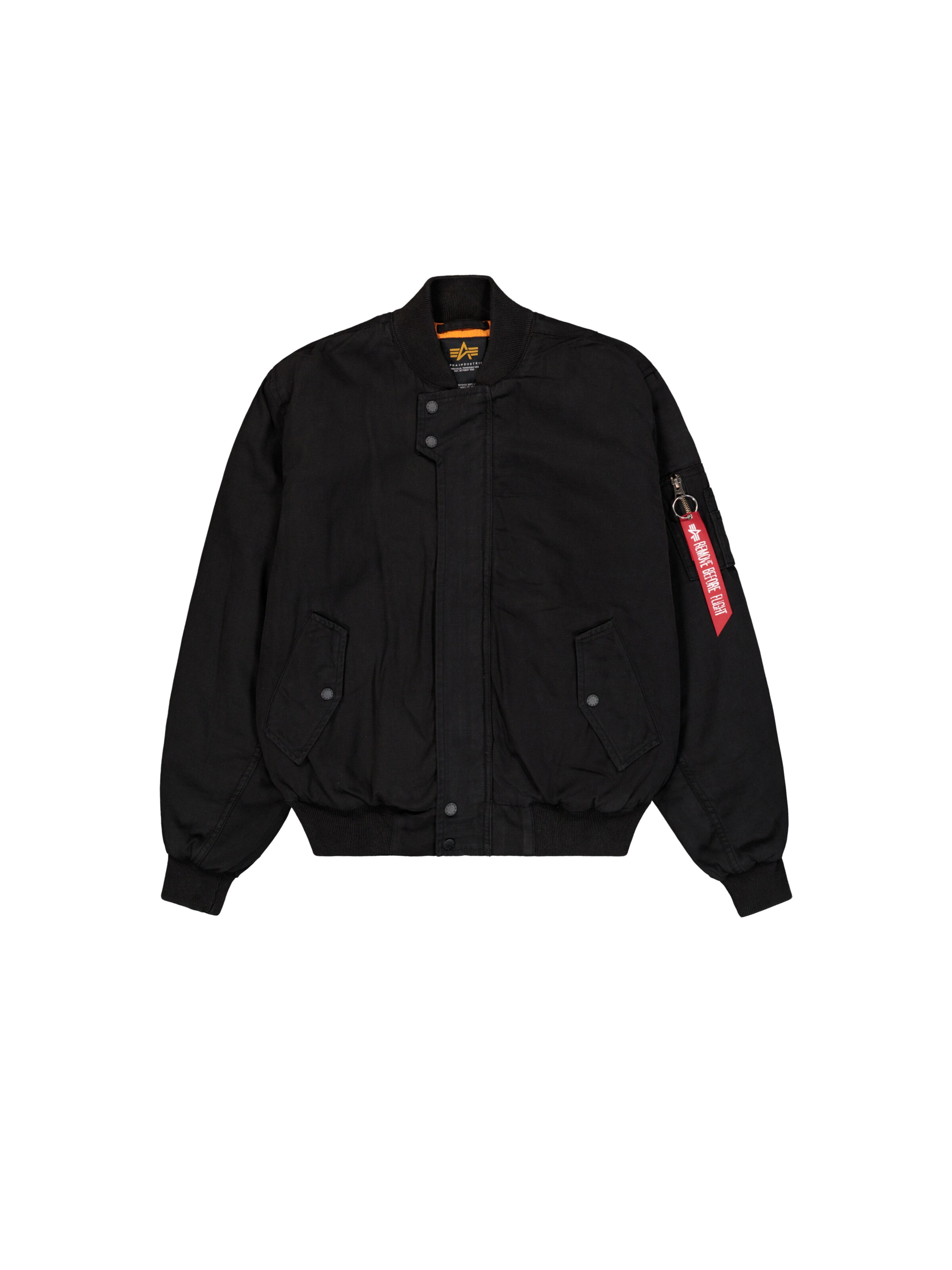 ALPHA INDUSTRIES Jacke 'MA-1 Mod' in Schwarz: Vorderseite