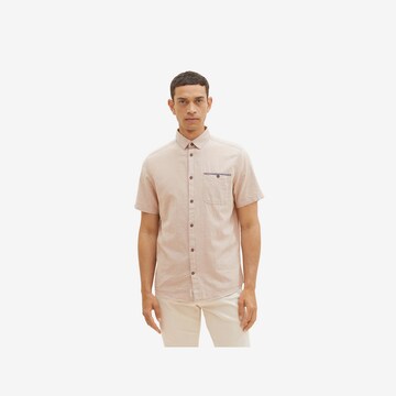 TOM TAILOR Regular fit Button Up Shirt in Beige: front