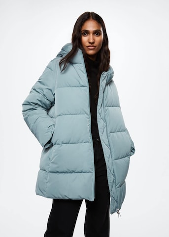 MANGO Winter Jacket 'Tokyo' in Blue: front