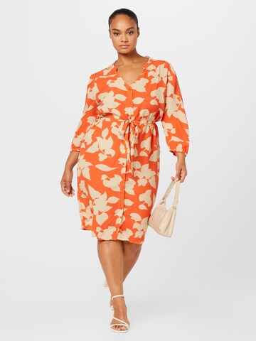 ONLY Carmakoma Shirt dress 'EMERSON' in Orange