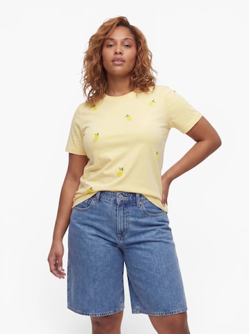 T-shirt 'KITA' ONLY Carmakoma en jaune : devant