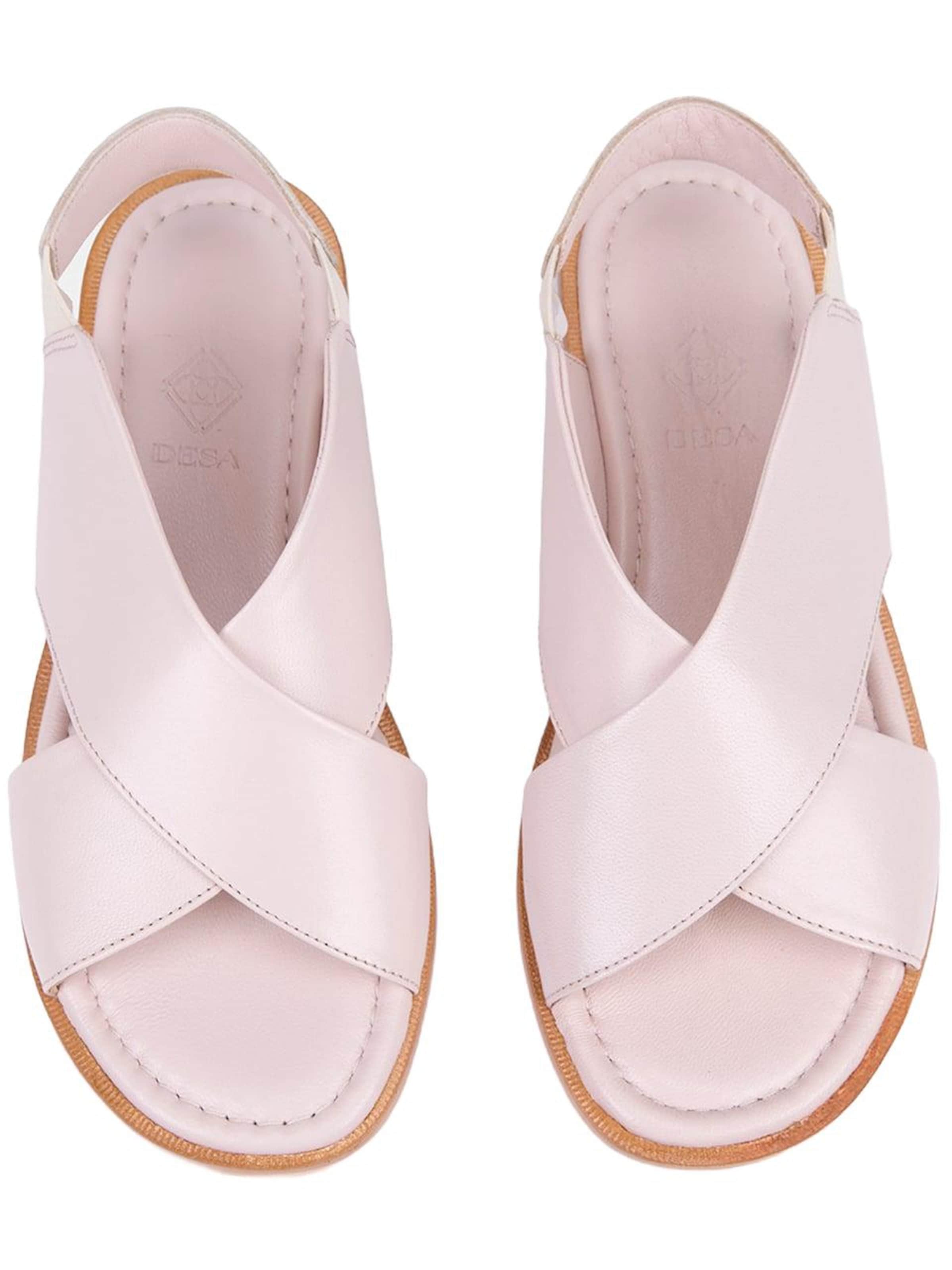 Desa Sandale 'DESA Damen-Ledersandalen mit gekreuzten Riemen'‌‌‌‌‌‌‌‌ in Pink