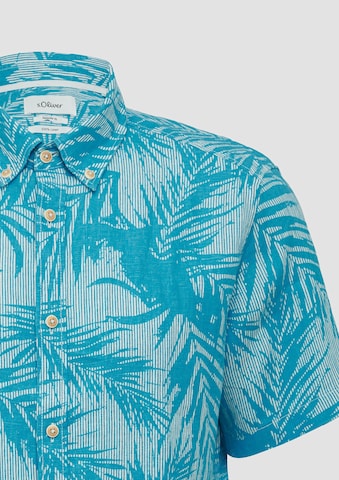 s.Oliver Comfort fit Button Up Shirt in Blue