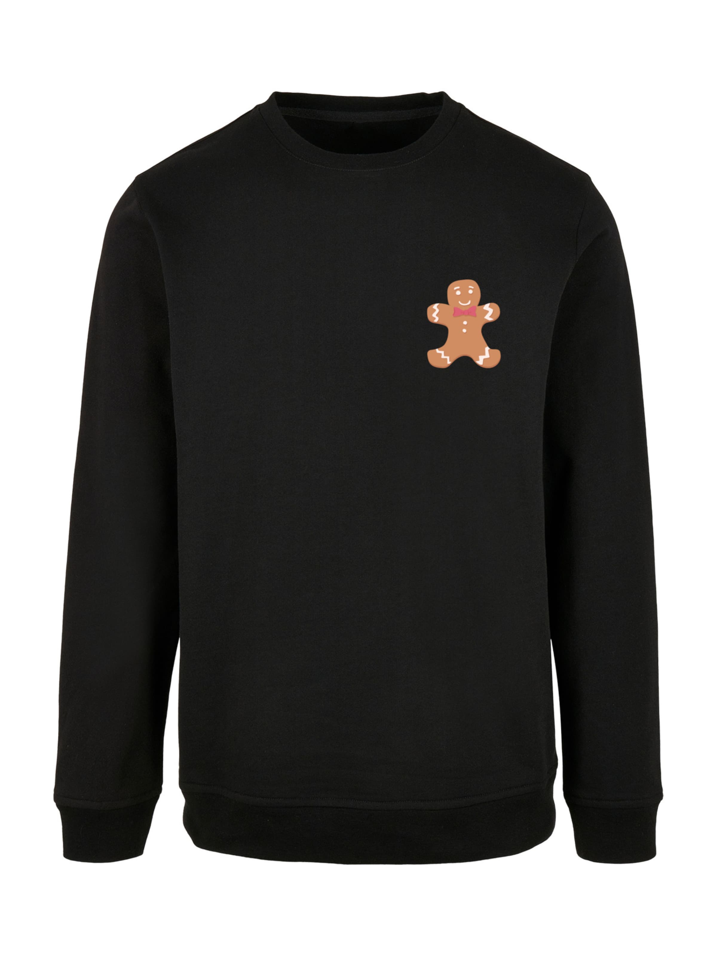 Sweat-shirt 'Gingerbread Lebkuchen' F4NT4STIC en noir : devant