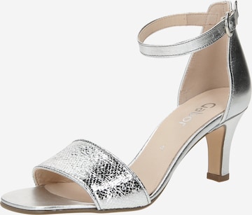 GABOR Strap Sandals in Silver: front