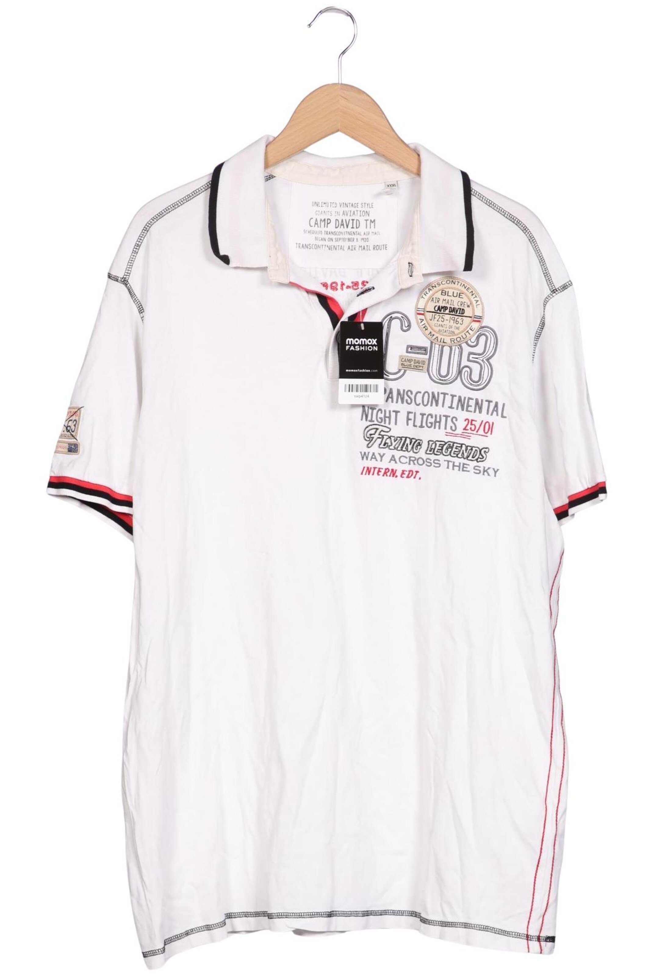 CAMP DAVID Poloshirt XXXL in Weiß: Vorderseite