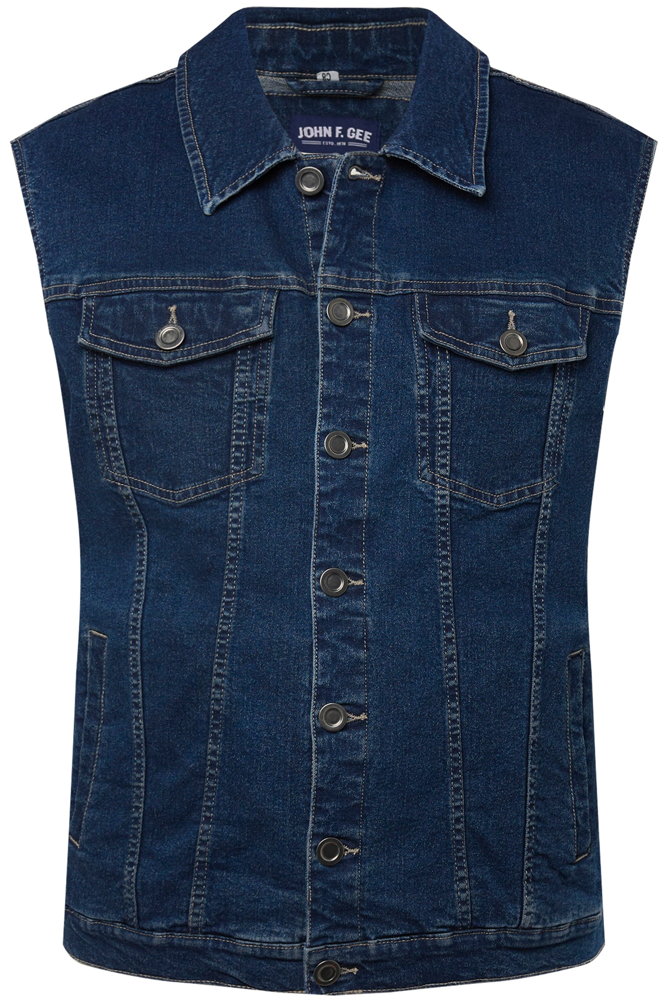 John F. Gee Weste in Blau: Vorderseite