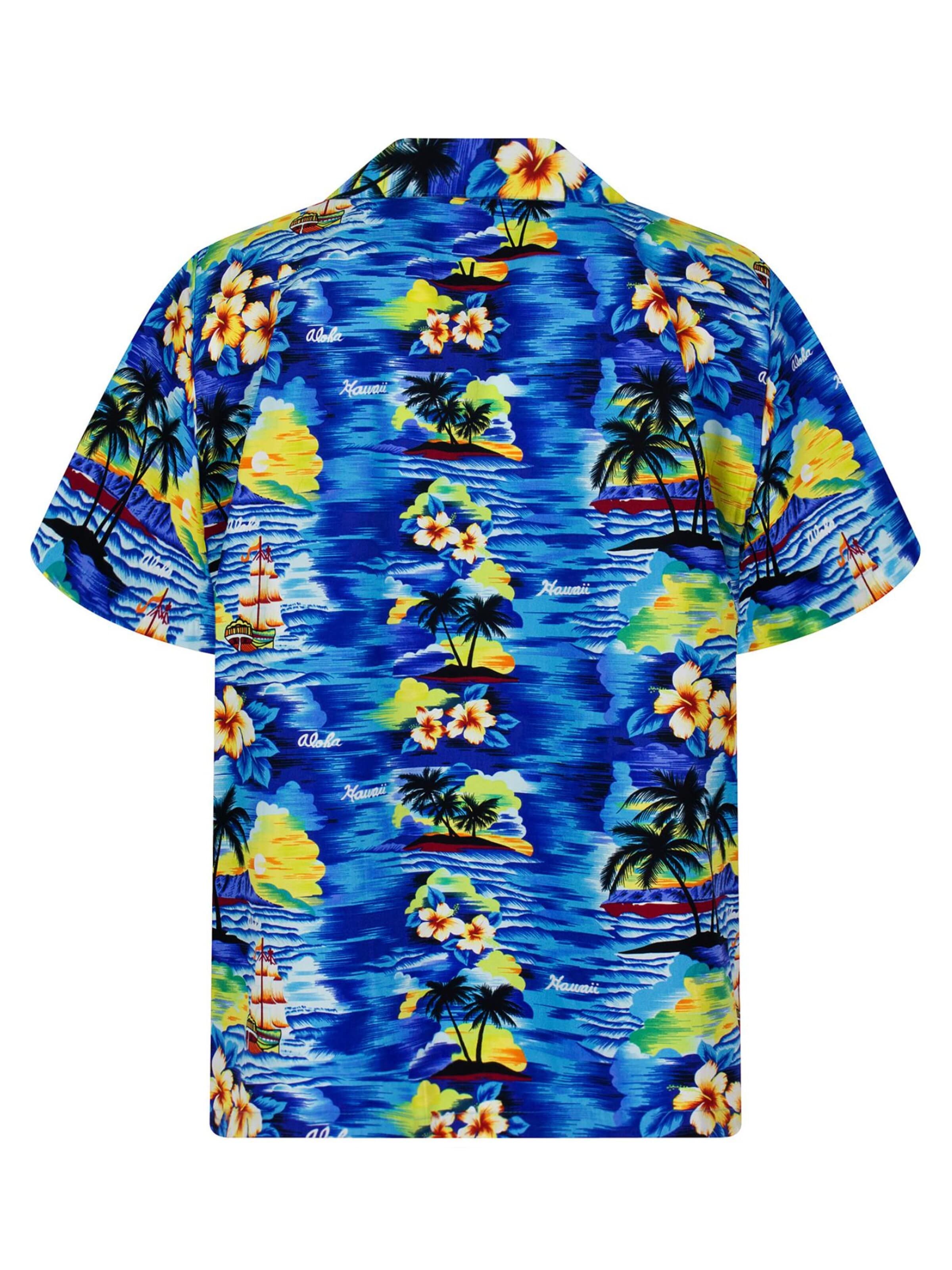 KY's Regular fit Button Up Shirt 'Aloha' in Blue