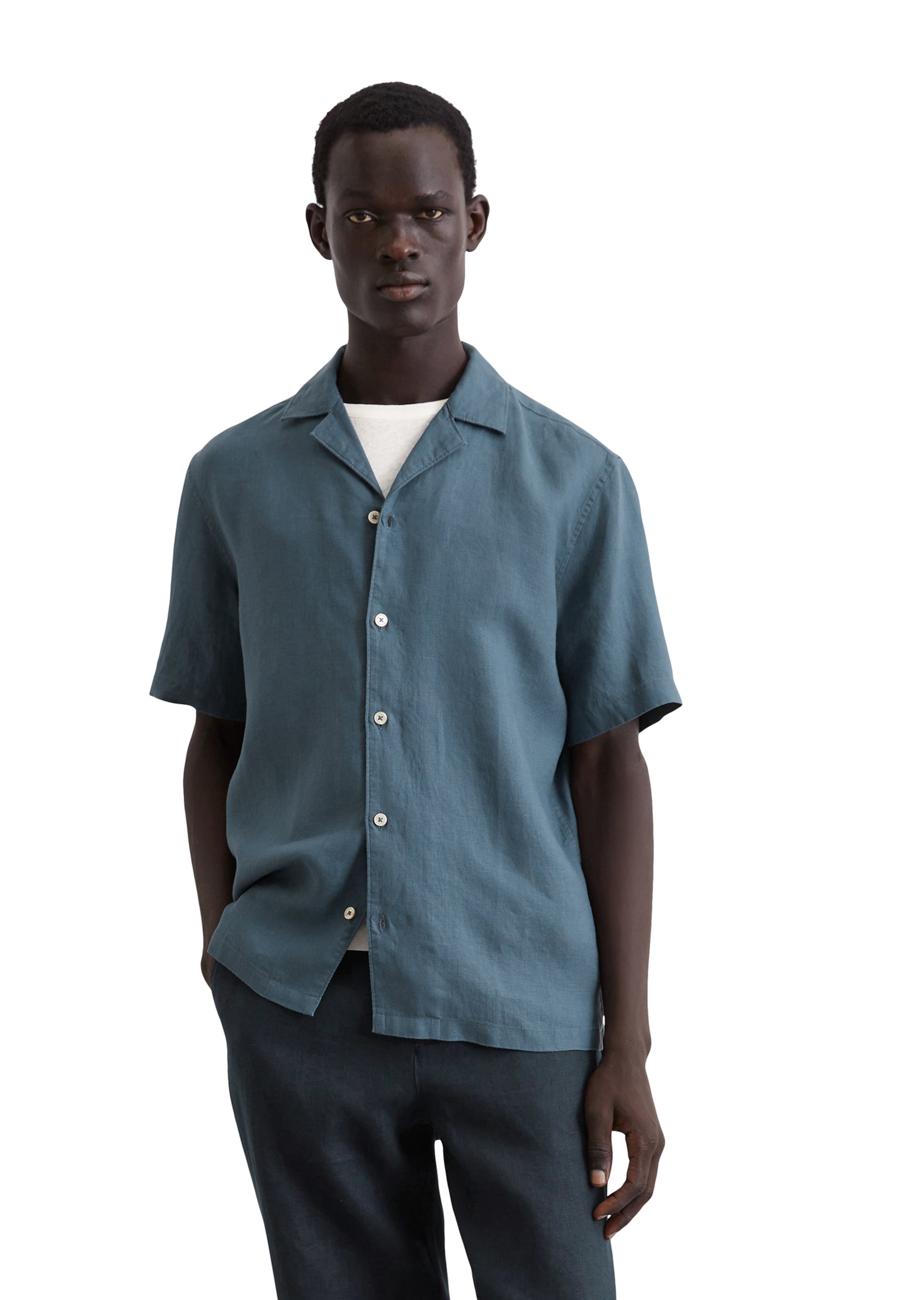 Marc O'Polo Regular fit Overhemd in Blauw: voorkant