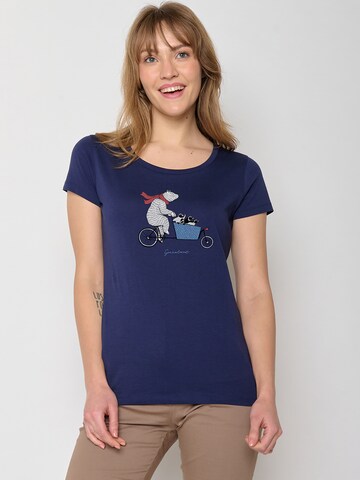 GREENBOMB Shirt 'Bike Cargo Bear' in Blue: front