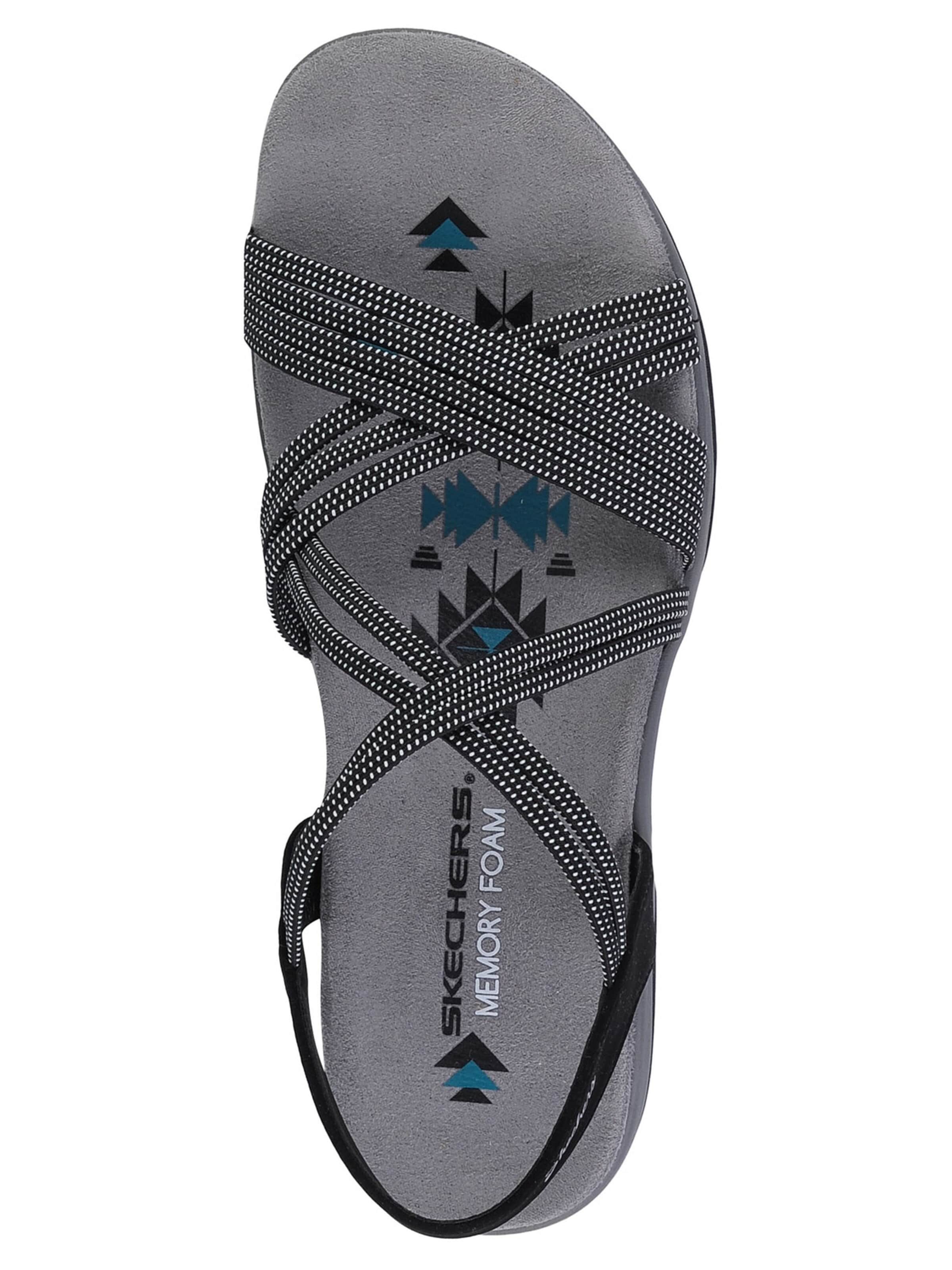 SKECHERS Sandaal 'Skechers Reggae Slim - Turn It Up' in Zwart