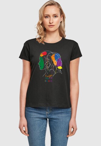 Merchcode T-Shirt 'Love Is Love' in Schwarz: Vorderseite