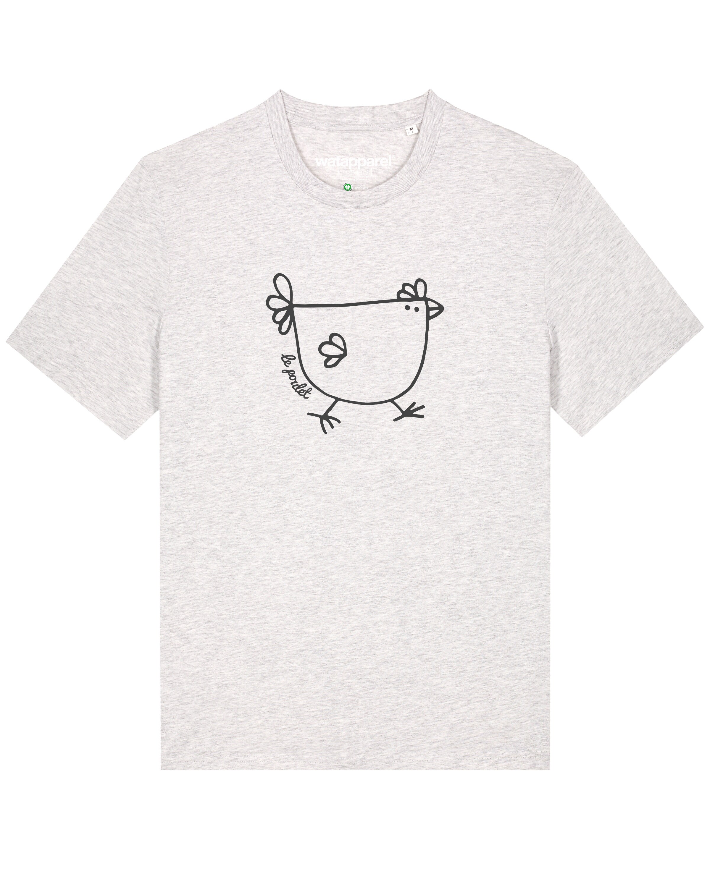 Watapparel Shirt ' Le poulet - das Huhn ' in Grey: front