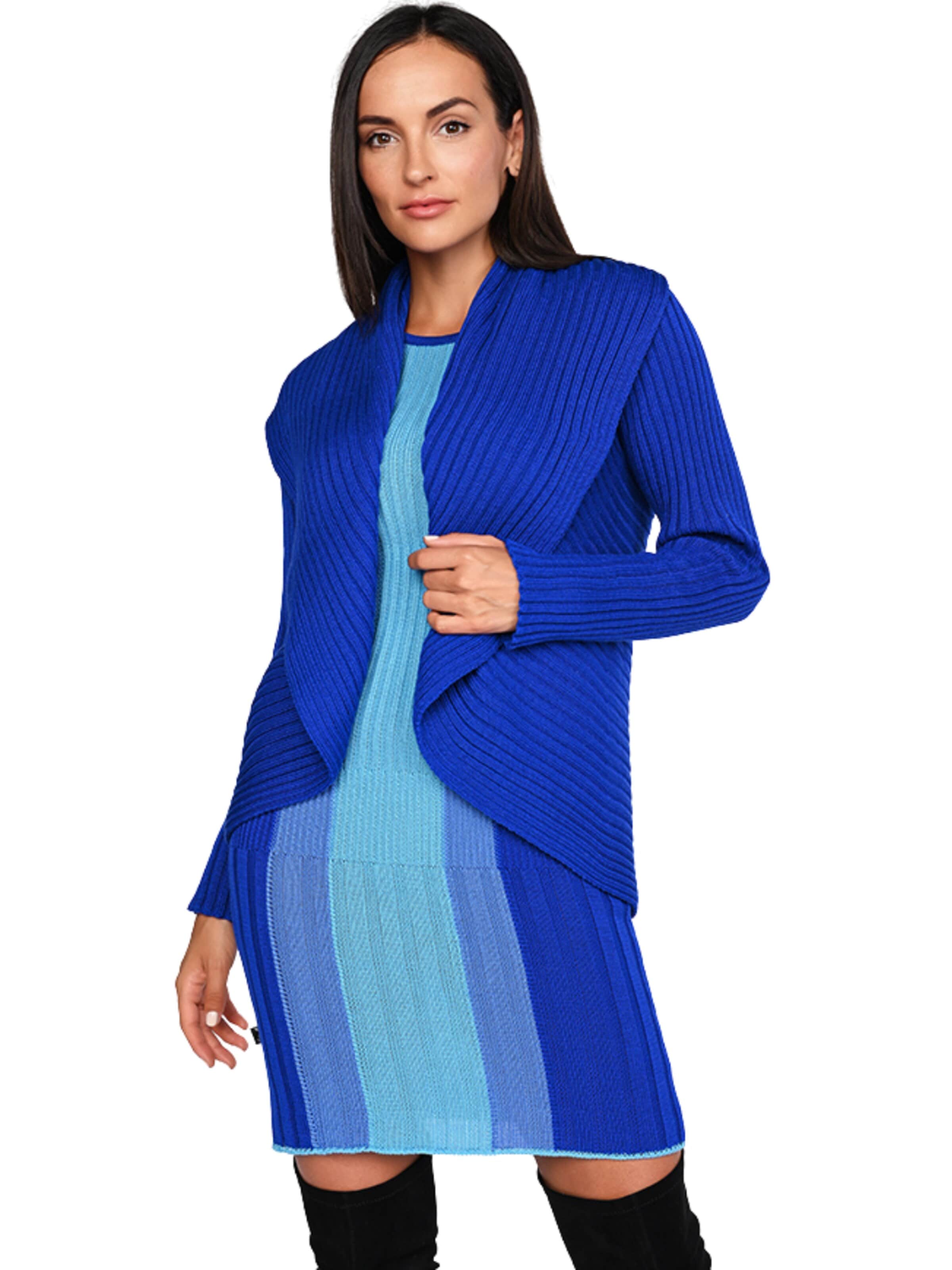 Süel knitwear Knit cardigan 'Round ribbed' in Blue: front