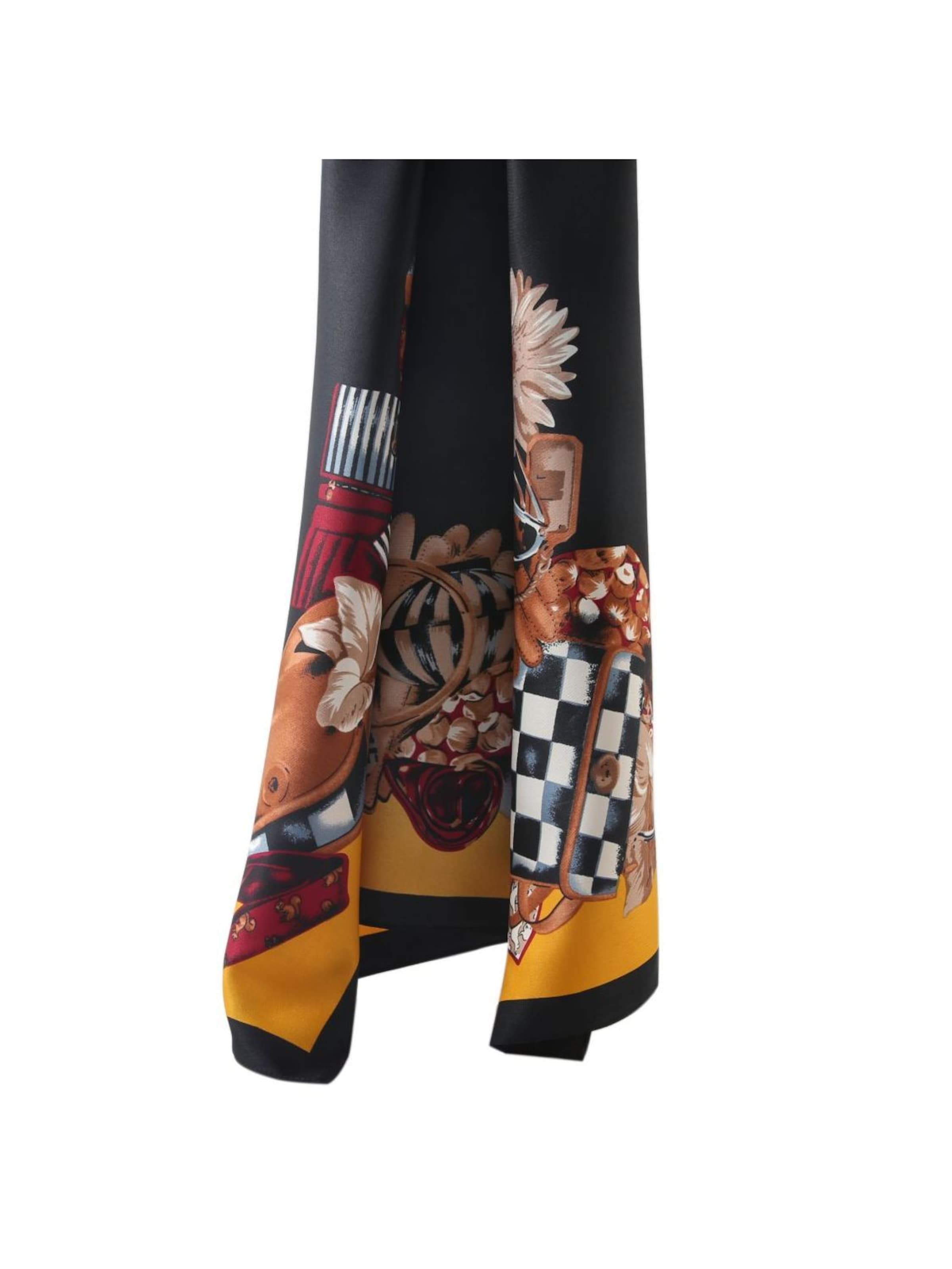 Écharpe 'Grand carré de Soie Tutti Zoé' alberto cabale en noir