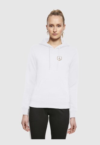 Merchcode Sweatshirt 'Peace' in Weiß: Vorderseite