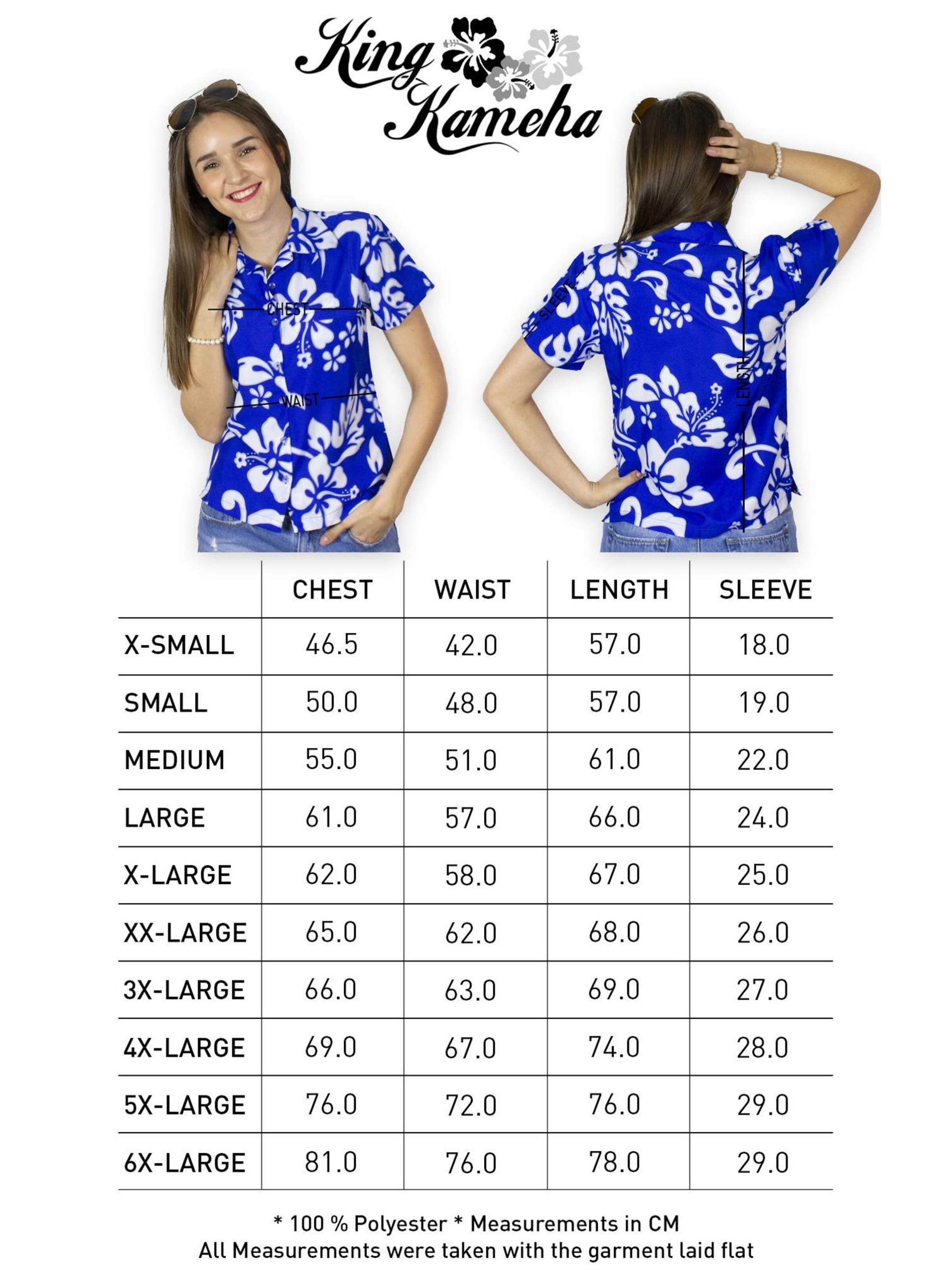 King Kameha Bluse 'Hibiscus' in Blau