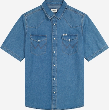 WRANGLER Regular Fit Hemd in Blau: Vorderseite