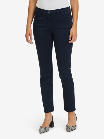 Coupe slim Pantalon Betty Barclay en bleu : devant