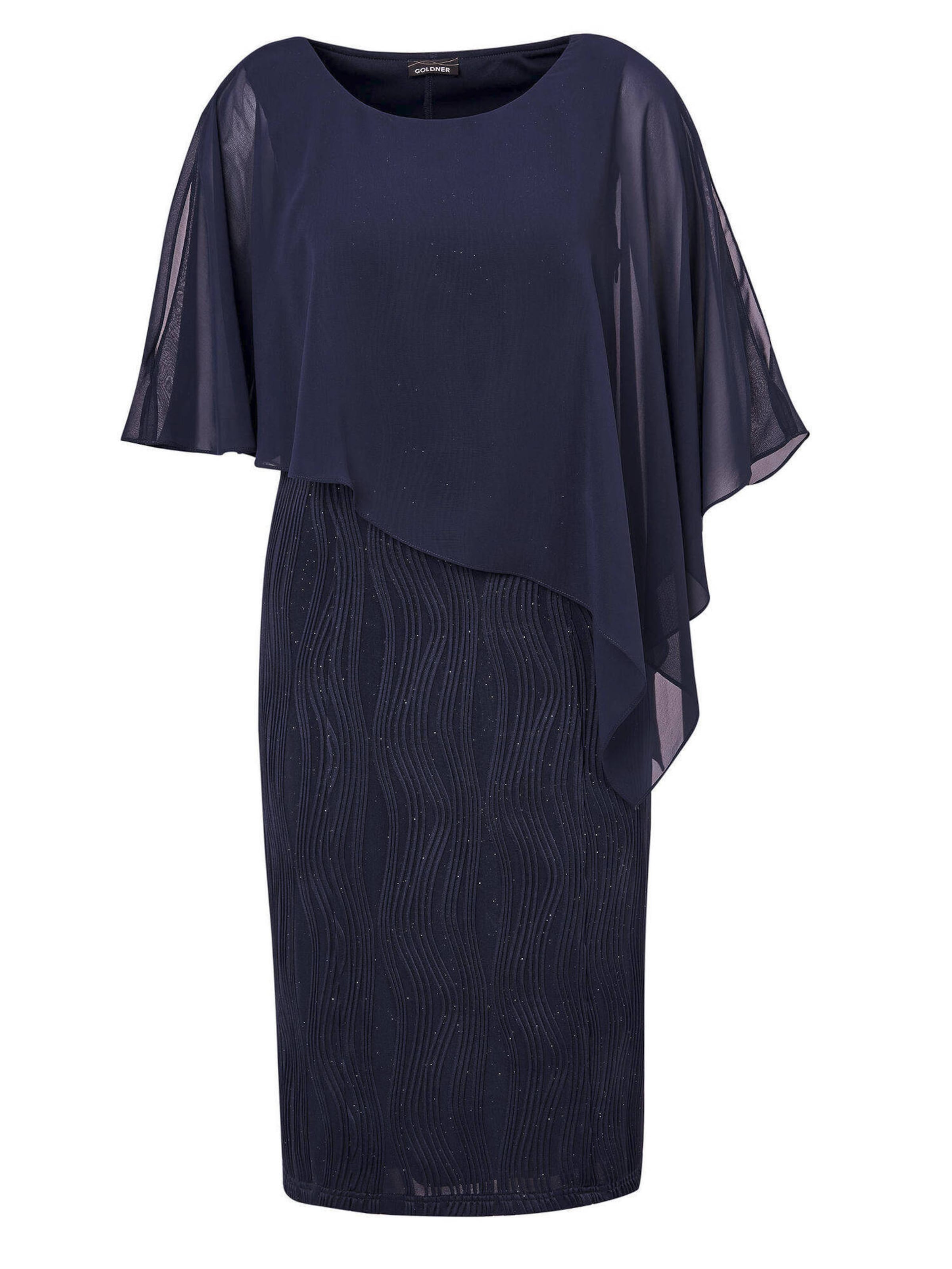 Goldner Abendkleid in Blau: Vorderseite