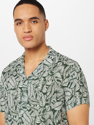 WESTMARK LONDON Comfort fit Button Up Shirt 'Hawaii' in Green