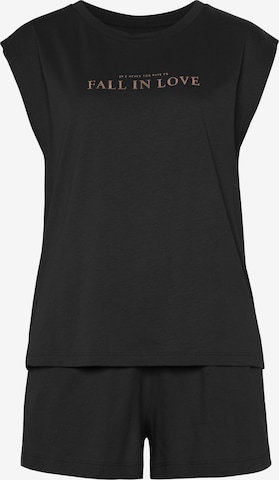 VIVANCE - Pijama de pantalón corto 'Dreams' en negro: frente