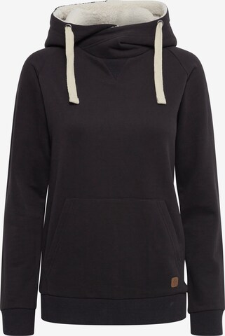 Oxmo Sweatshirt 'Julia Pile' in Zwart: voorkant