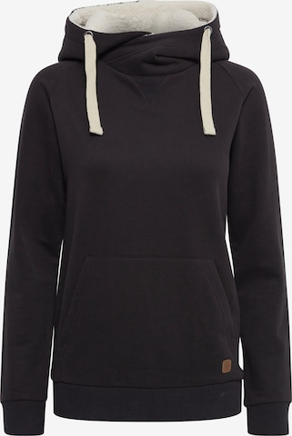 Oxmo Sweatshirt 'Julia Pile' in Zwart: voorkant