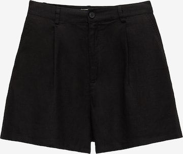 Pull&Bear Loosefit Élére vasalt nadrágok - fekete: elől