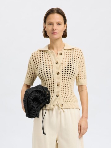 SELECTED Gebreid vest in Beige