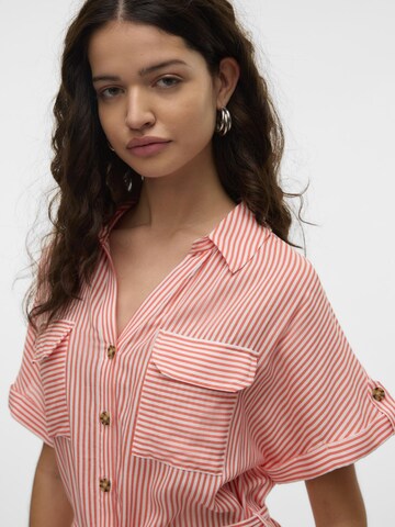 VERO MODA - Vestido camisero 'VMBumpy' en naranja