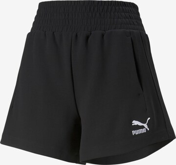 PUMA Regular Workout Pants 'T7' in Black: front