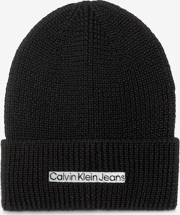 Căciulă de la Calvin Klein Jeans pe negru: față