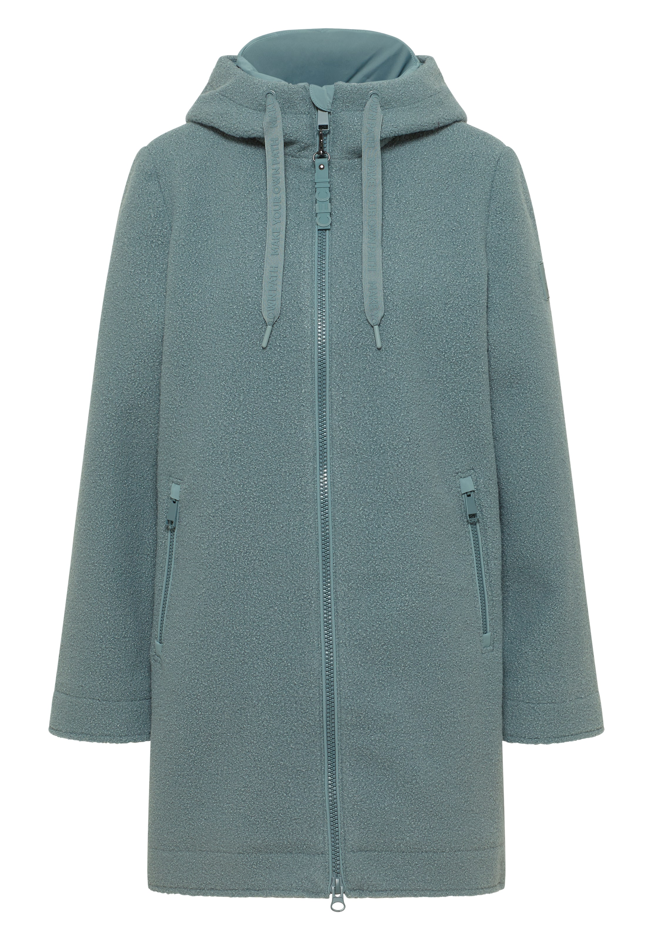 CECIL Between-Seasons Coat in Green: front