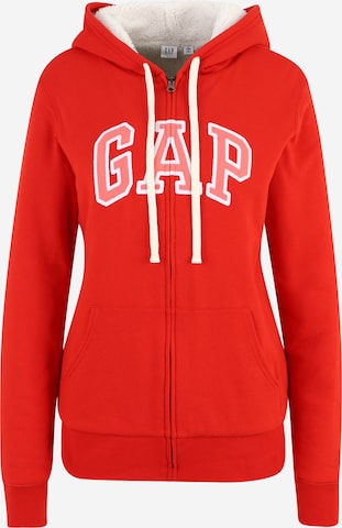 Gap Tall Zip-Up Hoodie in Red: front